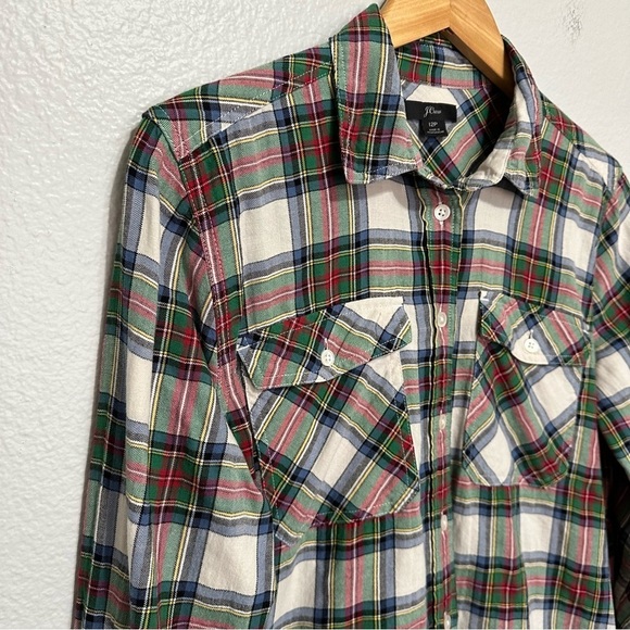 J. Crew Shirt Women's 12P Petite Stewart Tartan Plaid Button Down Long Sleeve - Picture 2 of 7